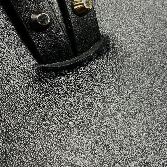 Christian Louboutin Kabata Tote Bag Painted Shoulder Bag Black Red - Picture 6 of 8